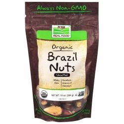 NOW Foods Organic & Unsalted Raw Brazil Nuts 10 oz Pkg